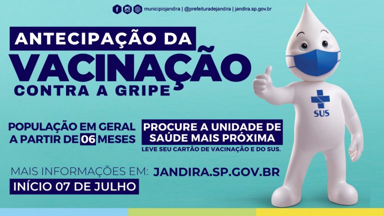 Prefeitura de Jandira antecipa vacinação contra a gripe, para pessoas com idade acima de 6 meses