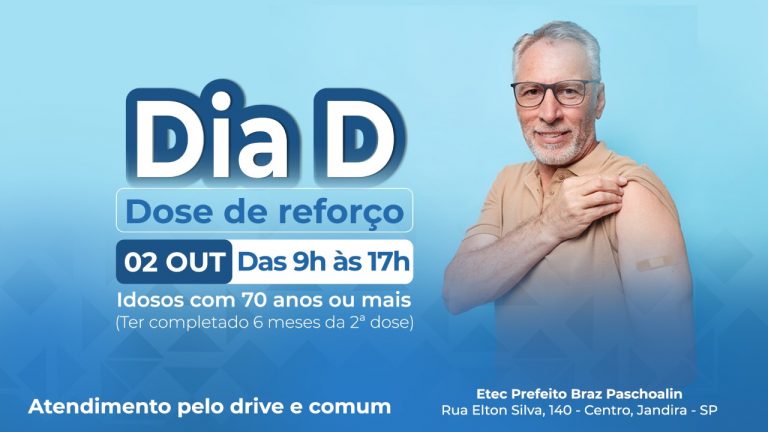 Saúde de Jandira, realizará Dia D da vacinação contra a Covid-19