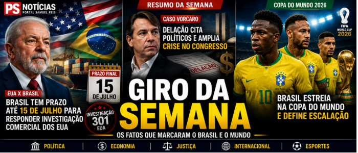 Giro da Semana: pressão dos EUA sobre o Brasil, novas revelações do caso Vorcaro e estreia da Seleção dominam o noticiário
